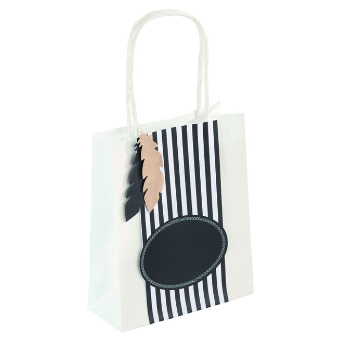 Tas met handvat Folia kraftpapier 110gr 18x21x8cm 20 stuks wit