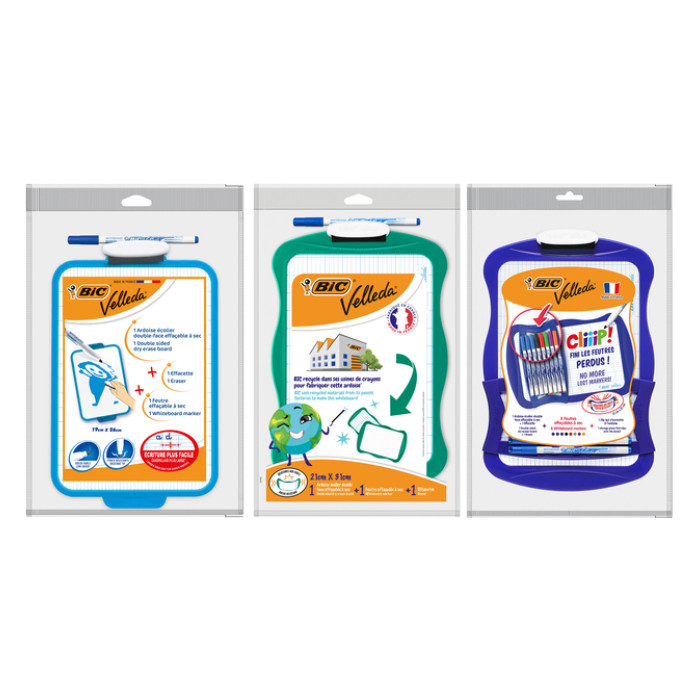 Whiteboard Bic Velleda 21x31cm inclusief stift en wisser recycle