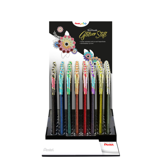 Gelschrijver Pentel K110 Dual medium metallic assorti 8 kleuren
