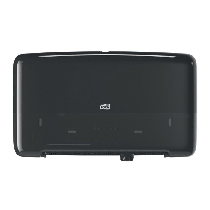 Toiletpapierdispenser Tork T2 Elevation jumbo klein duo zwart 555508