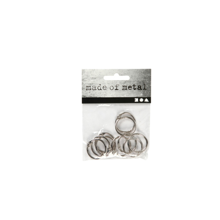 Boekbindersring Creativ Company 19mm zilver 10 stuks
