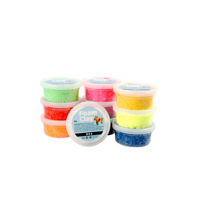 Klei Foam Clay basic 10 x 35gr 10 kleuren