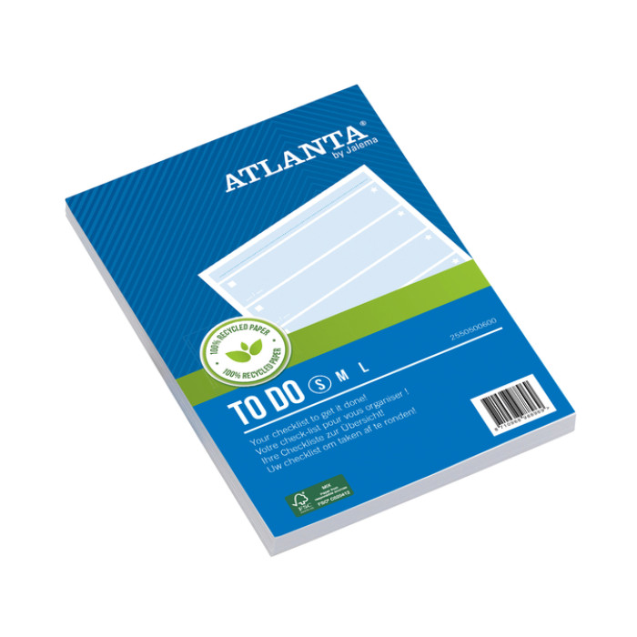 Things to do Djois Atlanta recycled papier Blok 148x105mm 100vel 70gr blauw