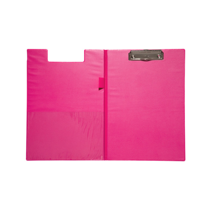 Klembordmap MAUL A4 staand met penlus PVC neon roze