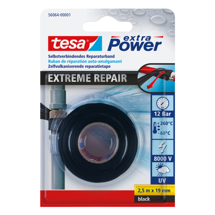 Reparatietape tesa® Extreme Repair 2.5mx19mm zwart