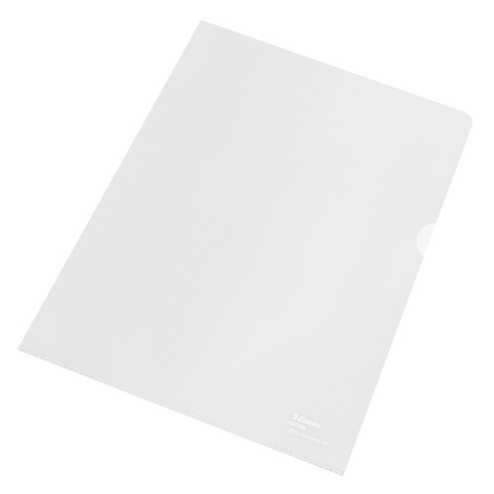 Insteekmap L-model Esselte A4 100% gerecycled 0.10mm transparant 100 stuks