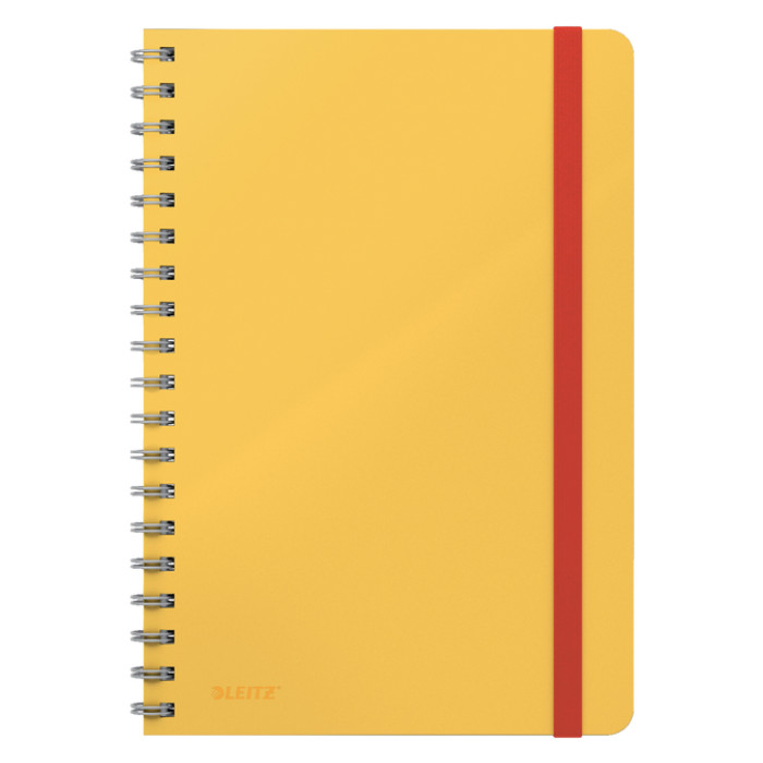 Notitieboek Leitz Cosy B5 160 blz spiraal lijn geel