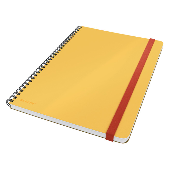 Notitieboek Leitz Cosy B5 160 blz spiraal lijn geel