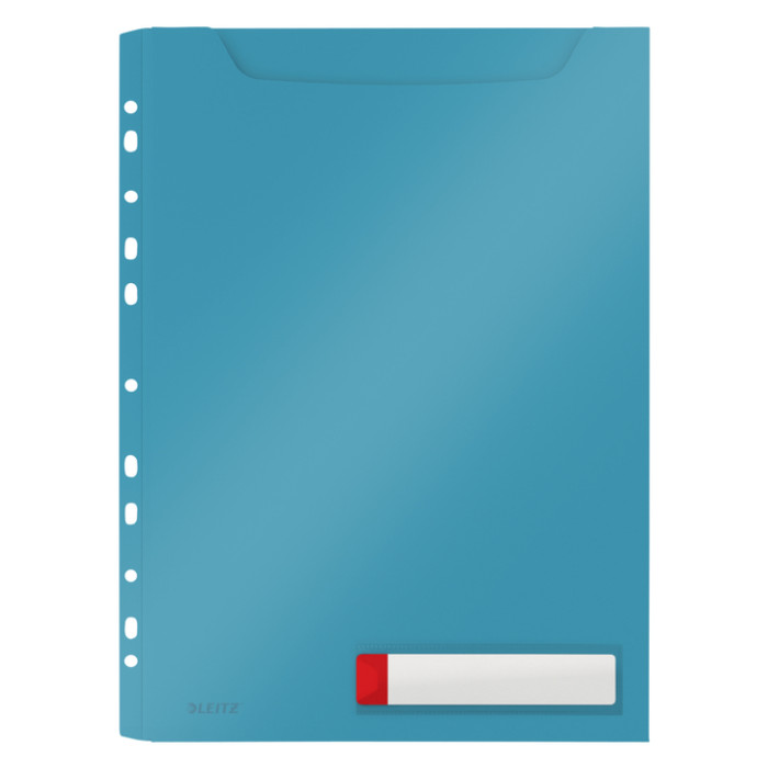 Insteekmap U-model Leitz Cosy harmonica A4 met perforatiestrip PP blauw