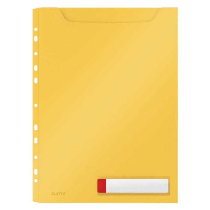 Insteekmap U-model Leitz Cosy harmonica A4 met perforatiestrip PP geel