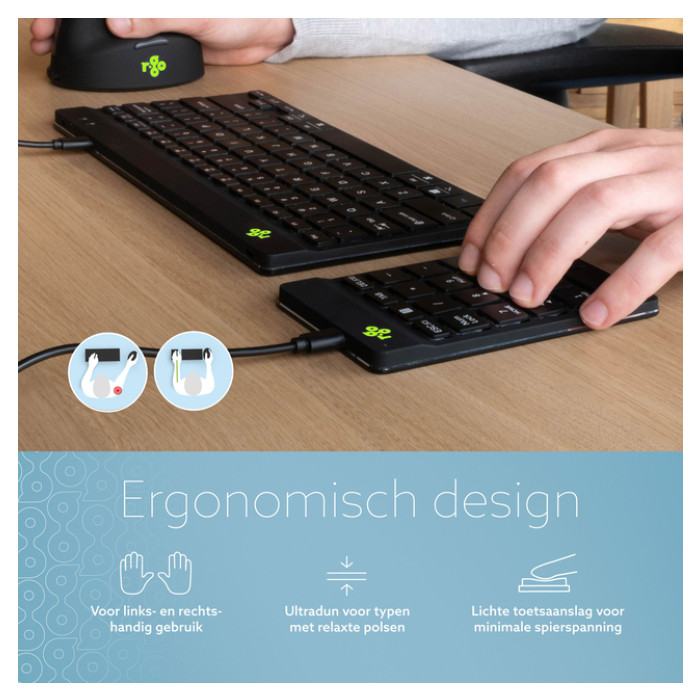 Toetsenbord R-Go Ergonomisch Numpad Break Draad