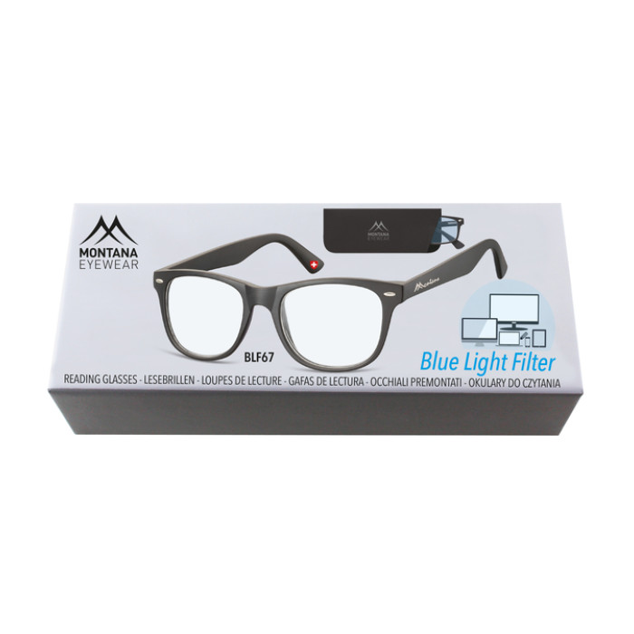 Leesbril Montana +3.00 dpt blue light filter zwart