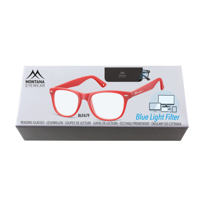 Leesbril Montana +2.50 dtp blue light filter rood