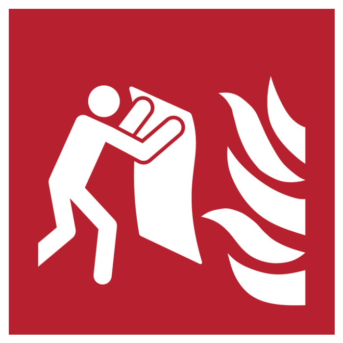 Pictogram bordje Djois Brandblusdeken 200x200mm rood