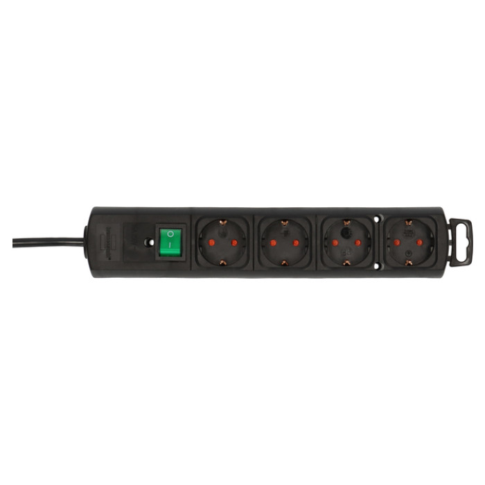 Stekkerdoos Brennenstuhl Comfort Plus 4vdg incl platte stekker 2m zw