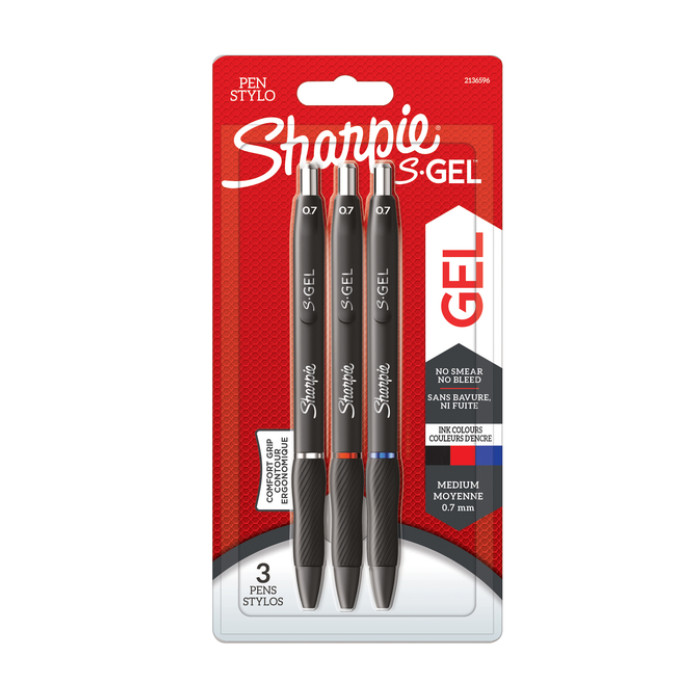 Gelschrijver Sharpie S-gel medium assorti blister à 3 stuks