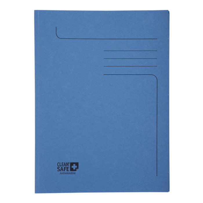 Dossiermap Exacompta Clean'Safe 2kleppen blauw 5 stuks