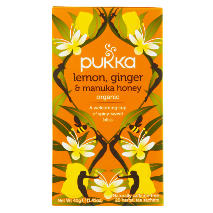 Thee Pukka lemon ginger & manuka honey 20 zakjes