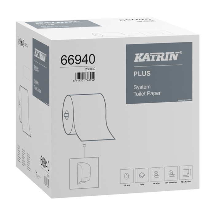Toiletpapier Katrin Plus systeemrol 2-laags 96m wit 66940