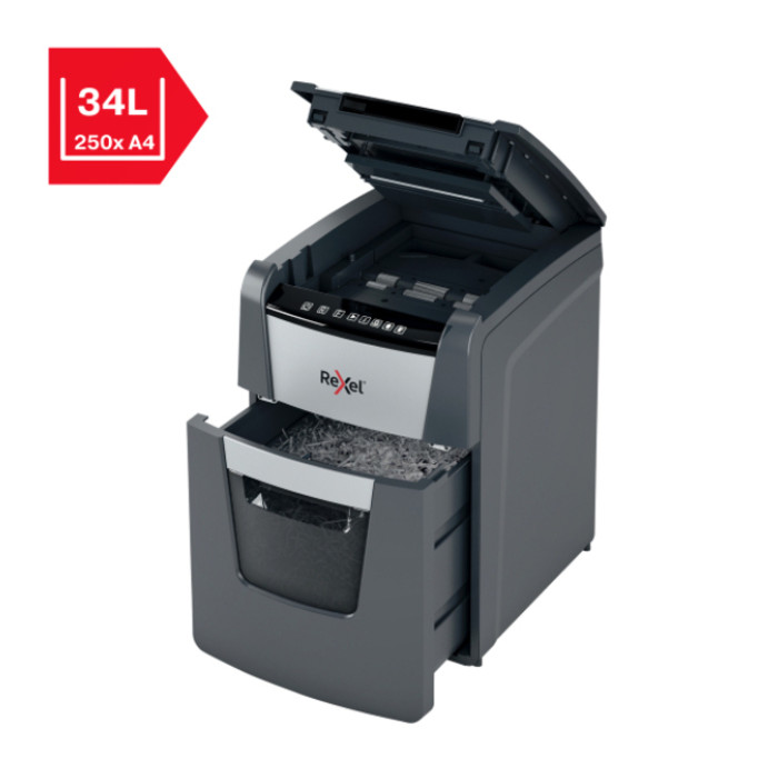 Papiervernietiger Rexel Optimum Auto+ 100X P4 snippers 4x28mm