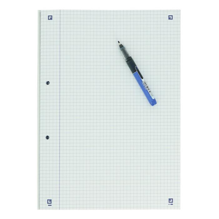 Cursusblok Oxford School A4 ruit 5x5mm 2-gaats 200pag 80gr assorti