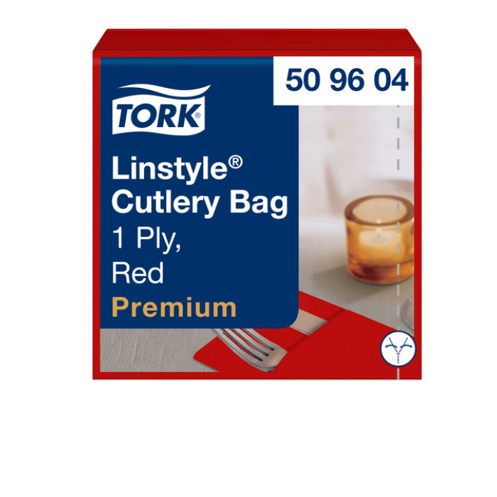 Pochette Tork Linstyle Premium 1-laags 390x390mm rood 509604