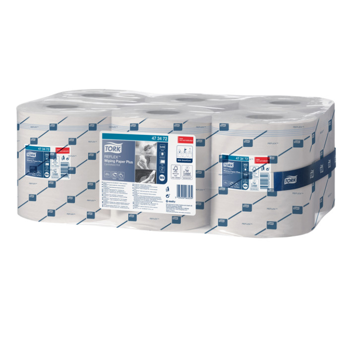 Poetspapier Tork M4 Reflex Plus Advanced 2-laags 450 vel wit 473472