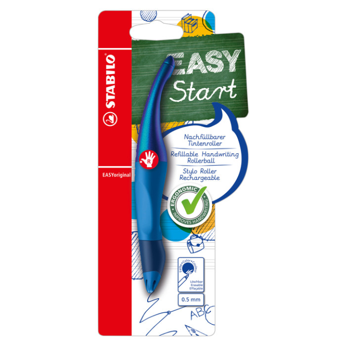 Rollerpen STABILO Easyoriginal rechtshandig hologr ed M blauw blister
