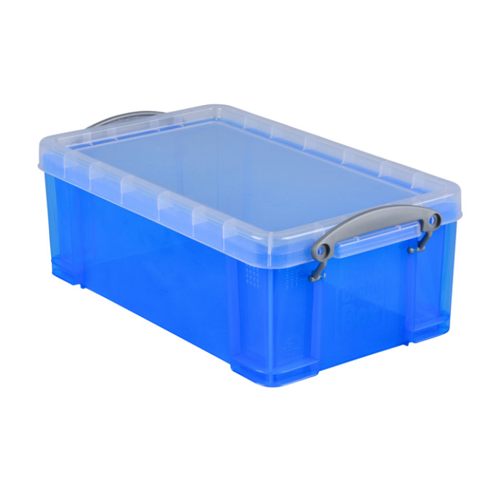 Opbergbox Really Useful 5 liter 340x200x125mm transparant blauw
