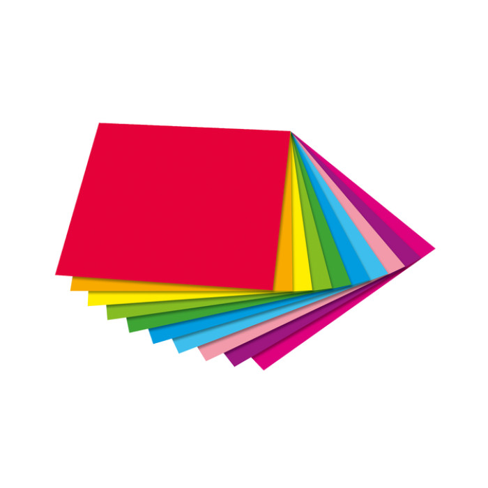 Vouwblaadjes Folia 80gr 15x15cm 50 vel 2-zijdig 10 duo kleuren