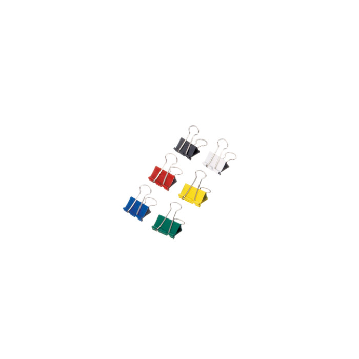 Papierklem MAUL 215 foldback 19mm capaciteit 7mm assorti 12 stuks