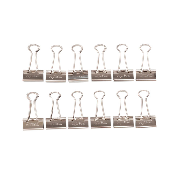 Papierklem MAUL 215 foldback 19mm capaciteit 7mm zilver 12 stuks