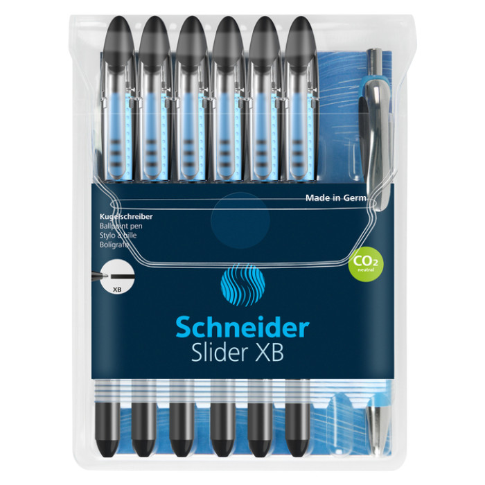 Rollerpen Schneider Slider Basic XB zwart + 1 gratis Rave balpen