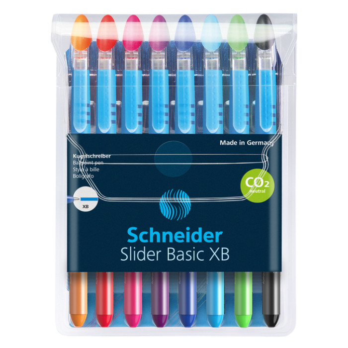 Rollerpen Slider Basic Colours extra breed etui à 8 stuks