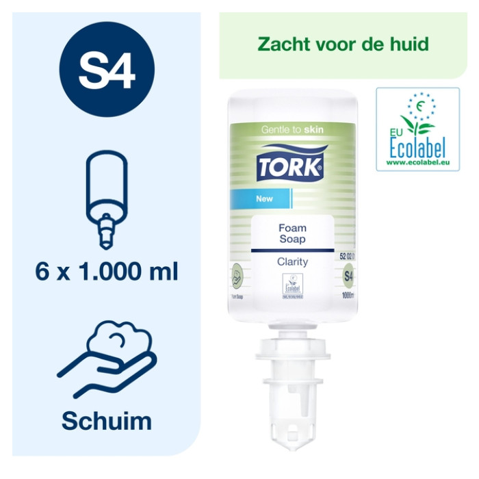 Handzeep Tork S4 Premium schuim 1000ml Clarity 520201