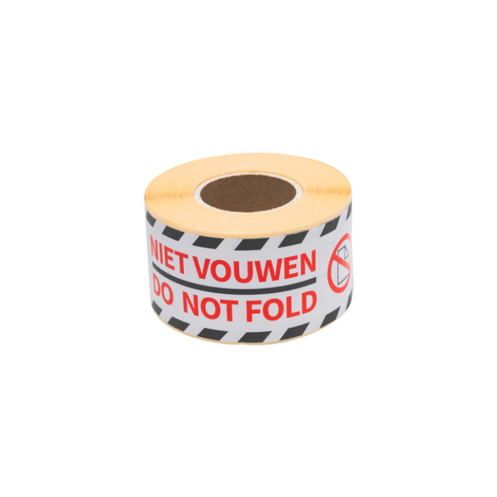 Waarschuwingsetiket Rillprint 46x125mm do not fold wit 250 stuks