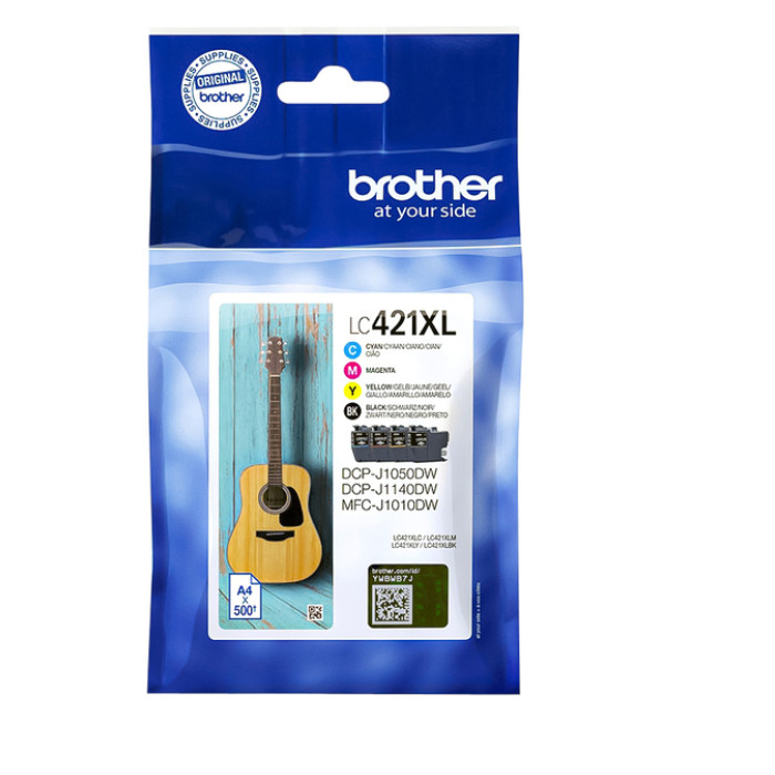 Inktcartridge Brother LC-421XL zwart + 3 kleuren