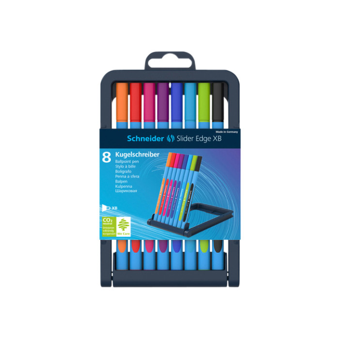 Balpen Schneider Slider Edge extra breed assorti etui à 8 stuks