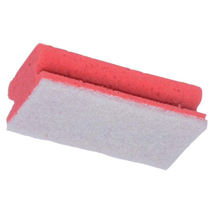Schuurspons Cleaninq met greep 140x70x42mm rood/wit 5 stuks