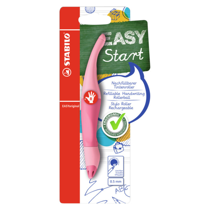 Rollerpen STABILO Easyoriginal  rechts M pastel poederroze blister