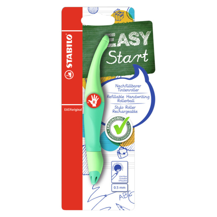 Rollerpen STABILO Easyoriginal  rechts M pastel vleugje mint blister