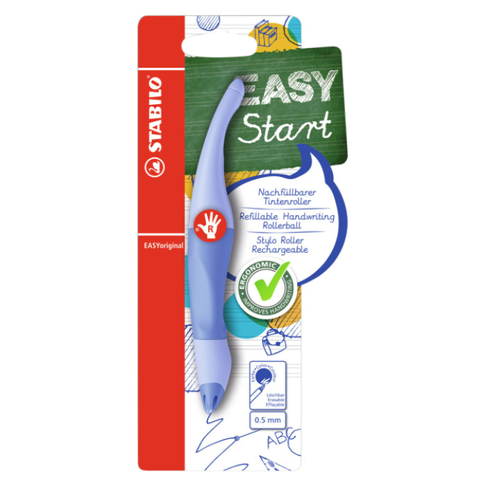 Rollerpen STABILO Easyoriginal  rechts M pastel luchtig blauw blister