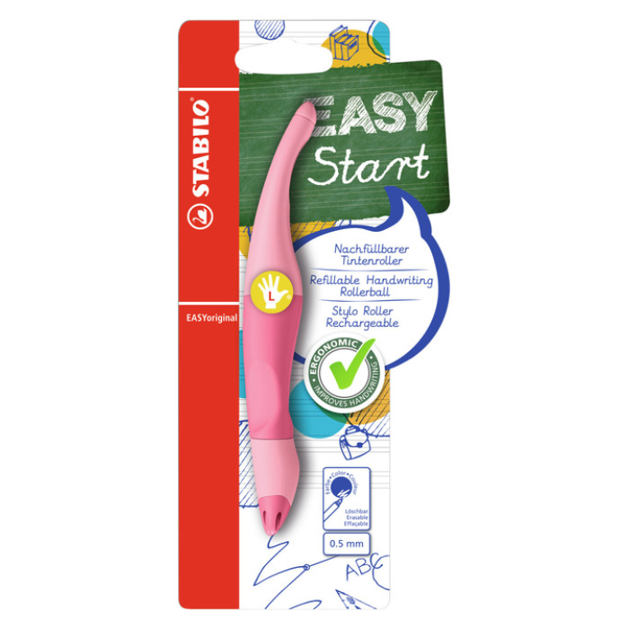 Rollerpen STABILO Easyoriginal  links pastel medium roze blister