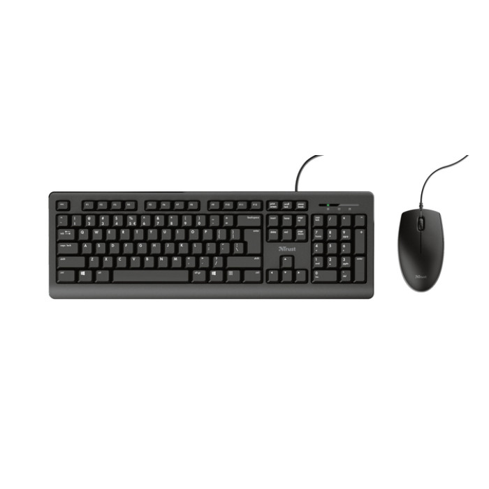 Toetsenbord Trust Primo + muis QWERTY zwart