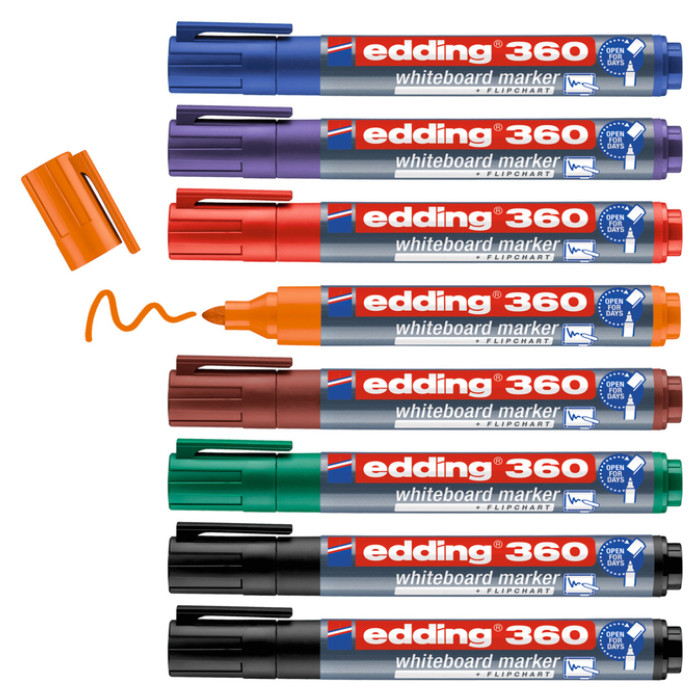 Whiteboardmarker edding 361 rond 1mm assorti 8 stuks