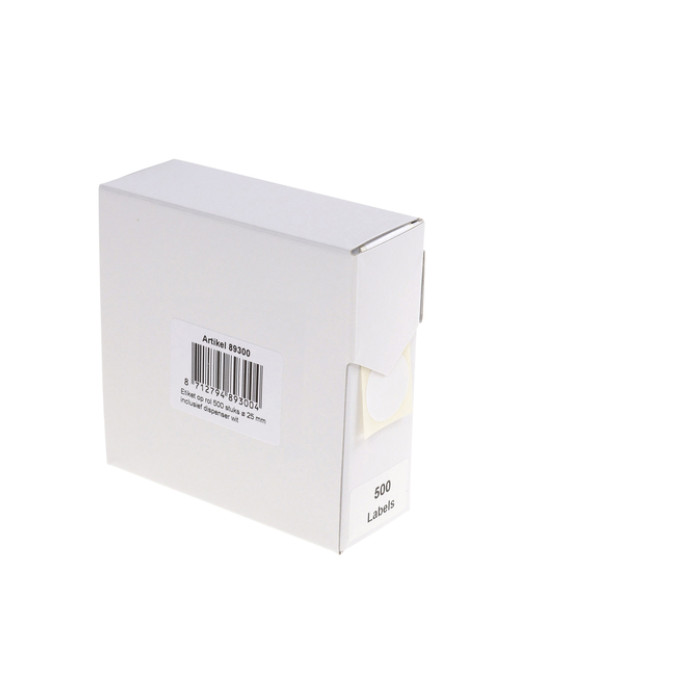 Etiket Rillprint 25mm op rol wit 500 stuks