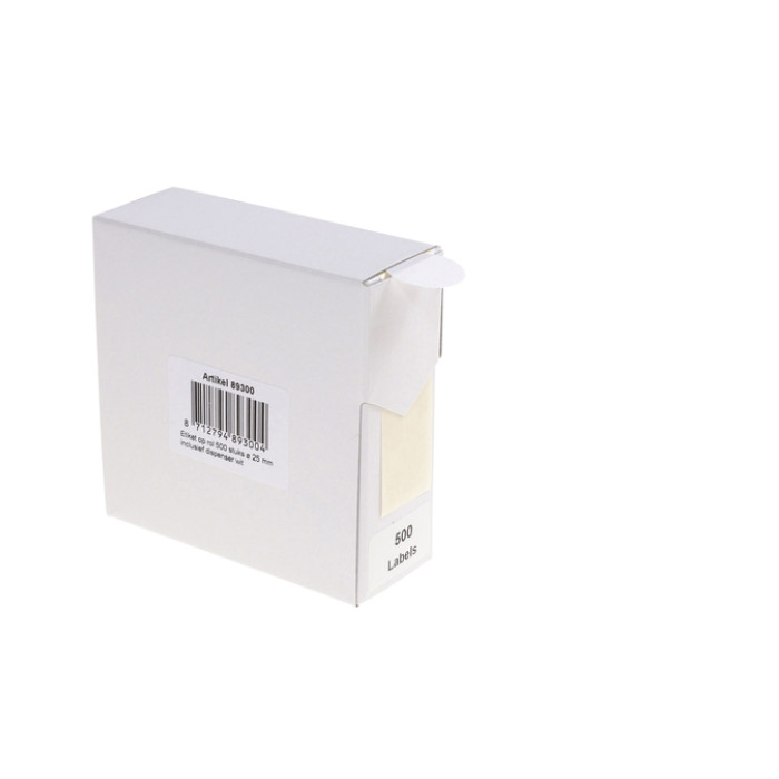 Etiket Rillprint 25mm op rol wit 500 stuks