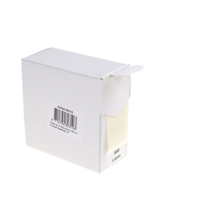 Etiket Rillprint 35mm op rol wit 500 stuks