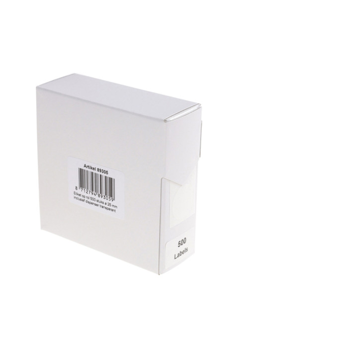 Etiket Rillprint 25mm op rol transparant 500 stuks