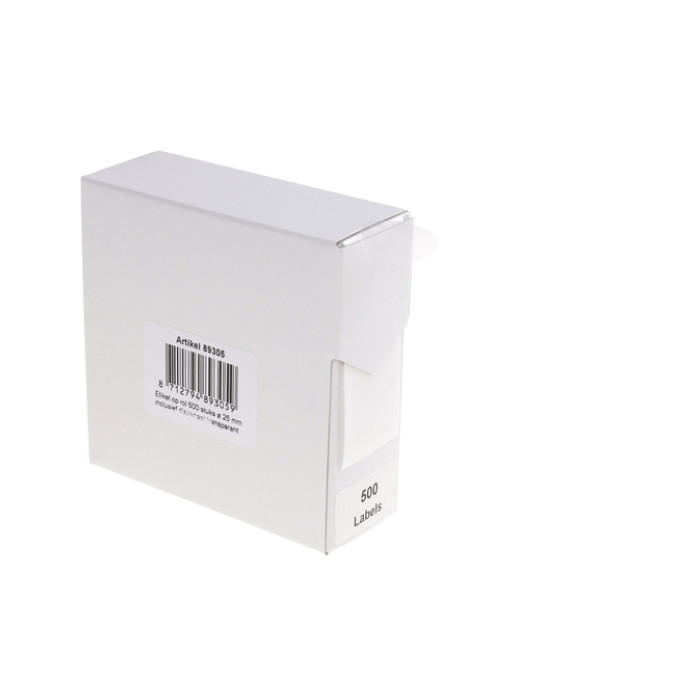 Etiket Rillprint 25mm op rol transparant 500 stuks